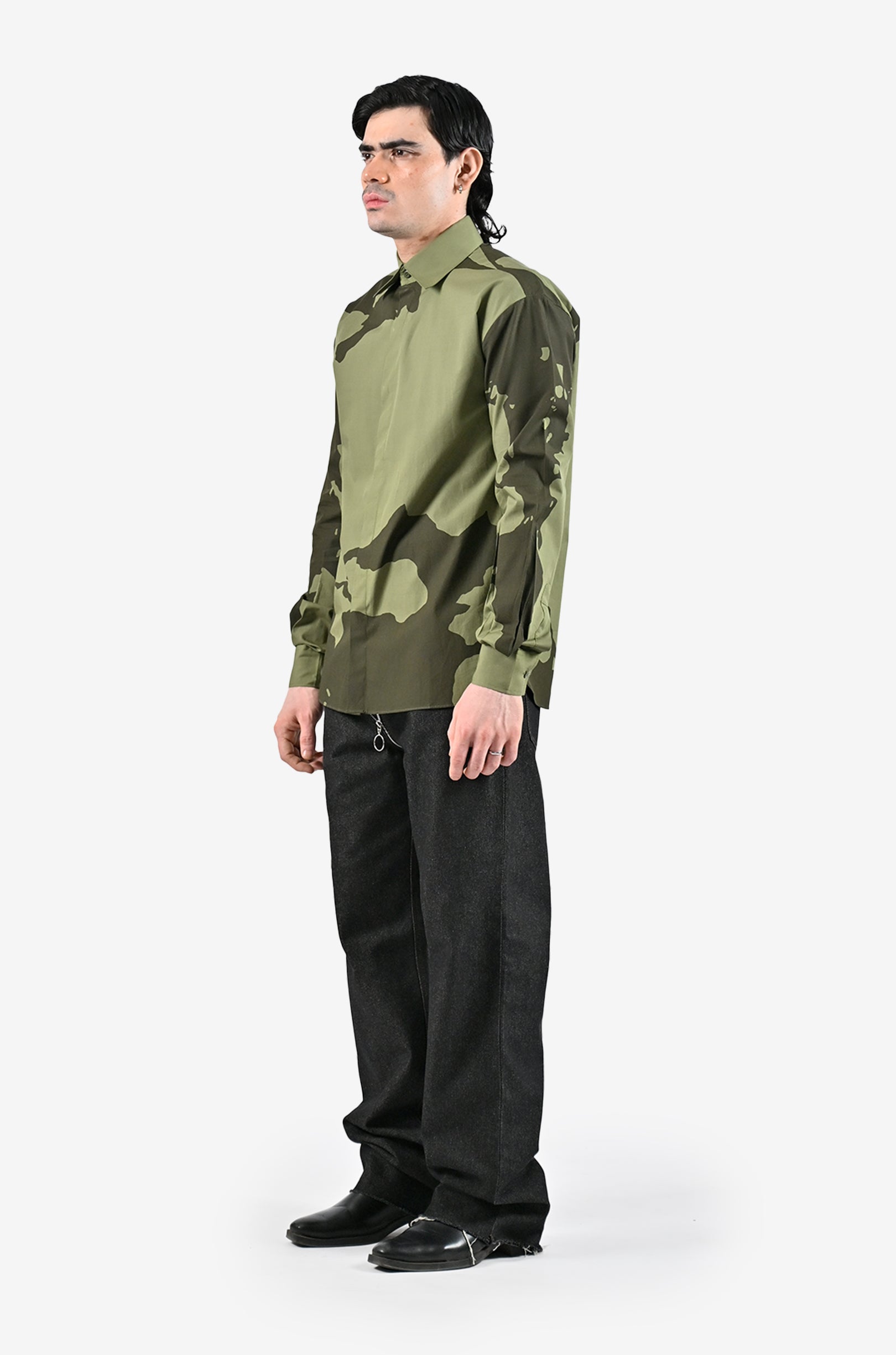 HUEMN flesh shirt - Dark Green