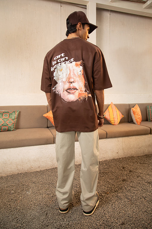 Art is Instinct- Tshirt (Coffee Brown)
