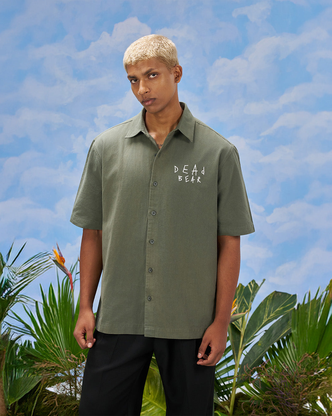 Scribbled Logo Shirt Moss