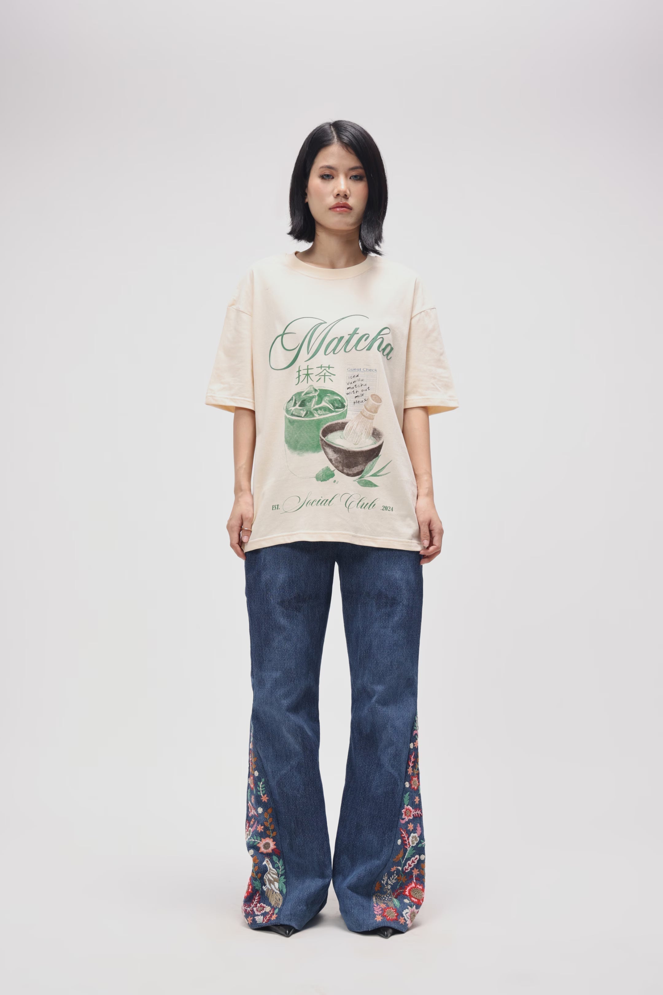 CERISE MATCHA CLUB OVERSIZED T SHIRT