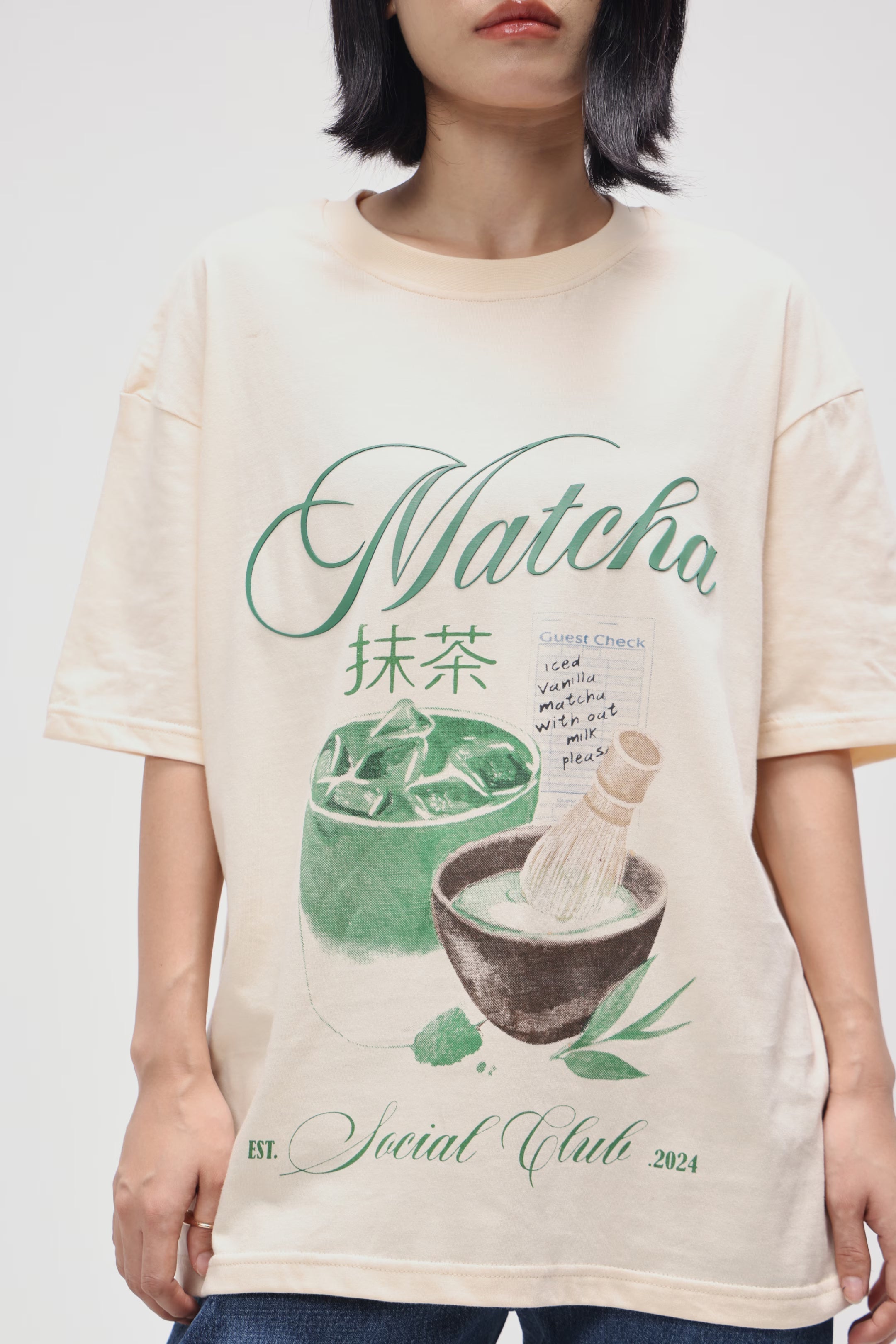 CERISE MATCHA CLUB OVERSIZED T SHIRT