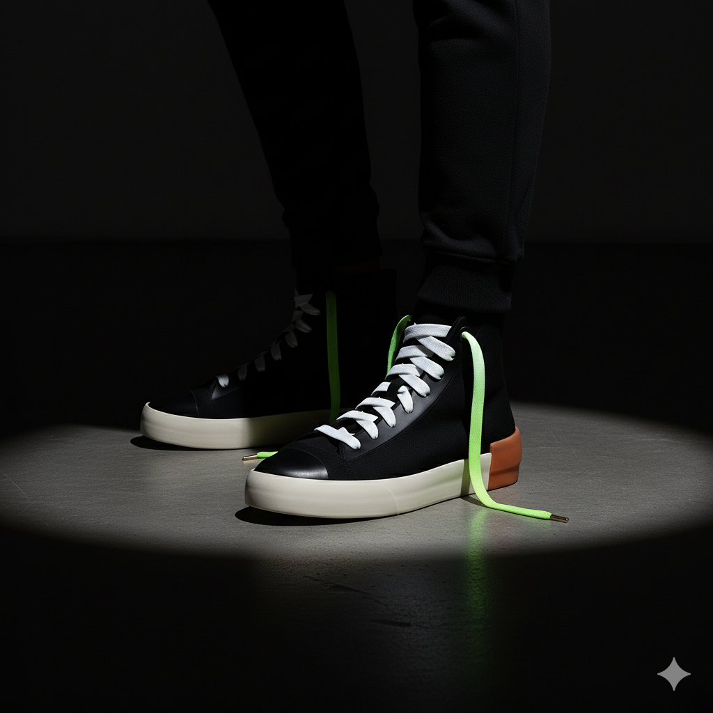 Electric Lime Fade Gradient Shoelaces | Neon Green - White | Premium Gradient Flat Sneaker Laces by KNOTTY