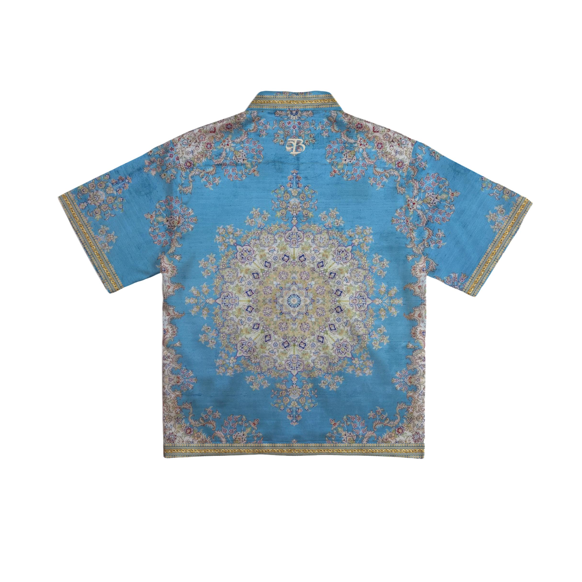 Blue patterned shirt on a white background Crepdog Crew