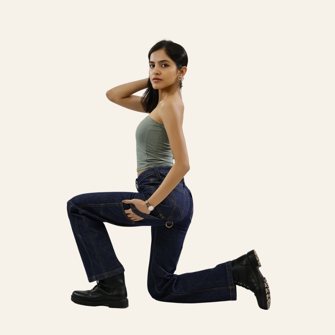 Women's Indigo Jeans - Gold Rush