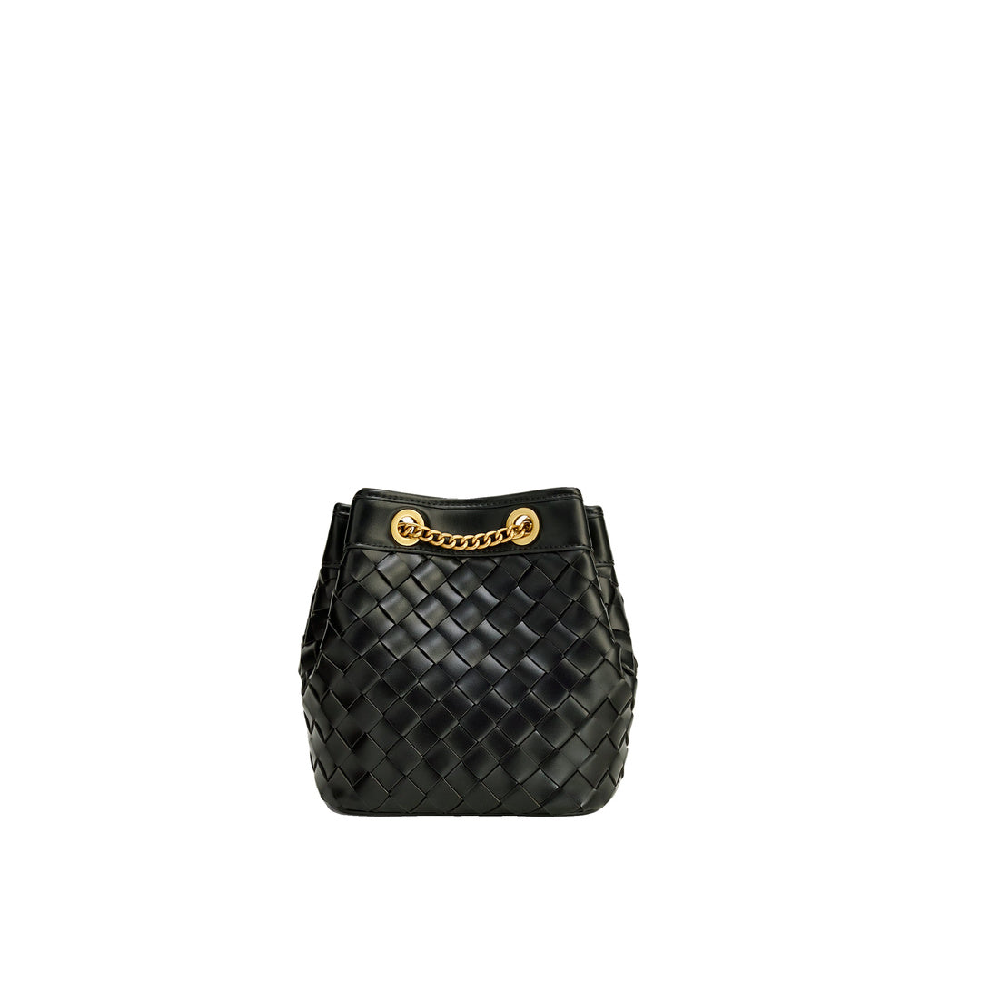 JW PEI Yara Hand-Woven Bucket Bag - Black