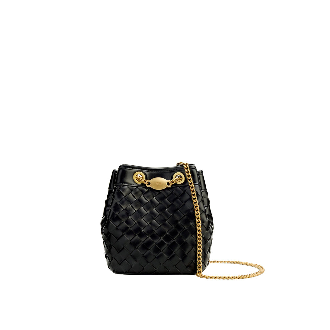 JW PEI Yara Hand-Woven Bucket Bag - Black