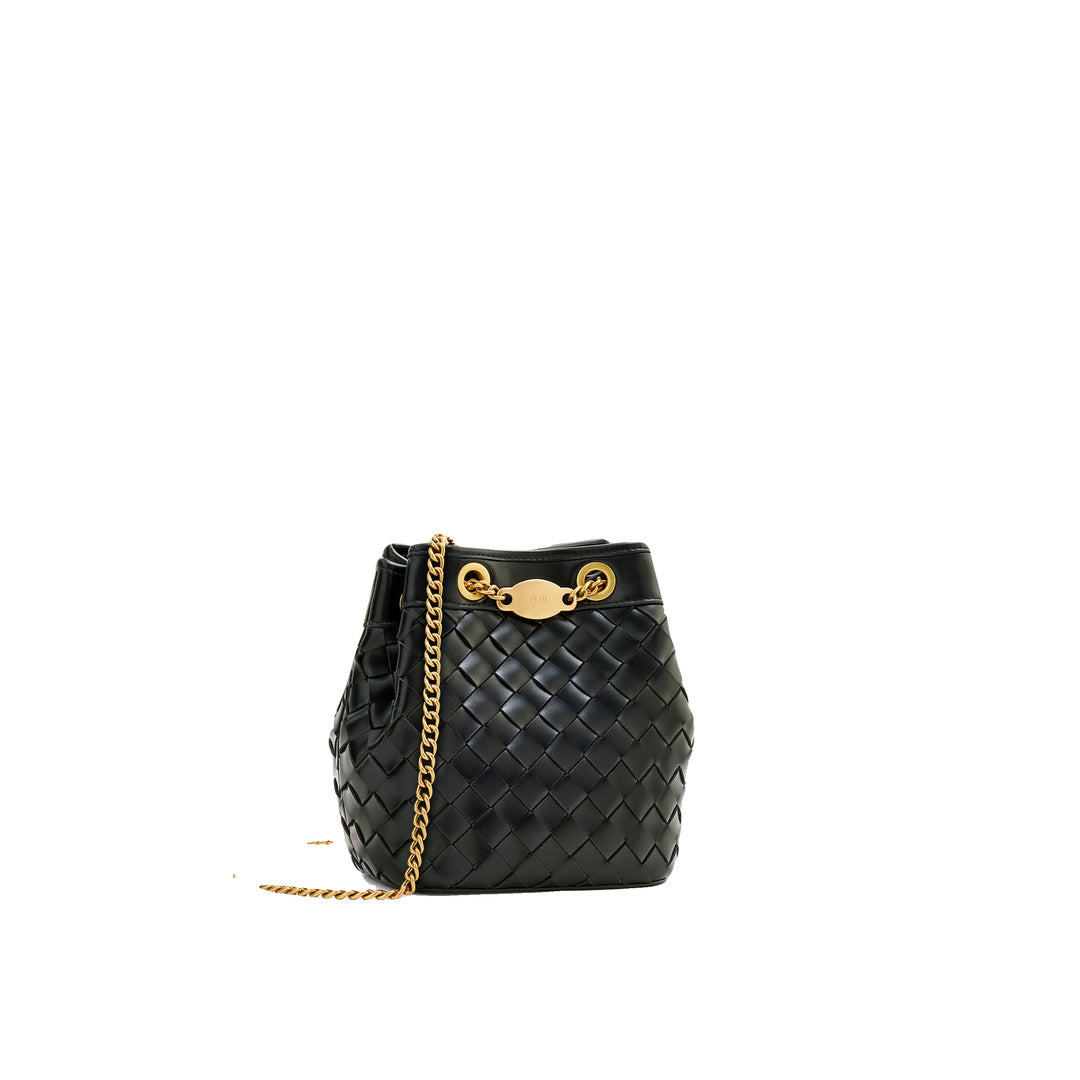 JW PEI Yara Hand-Woven Bucket Bag - Black
