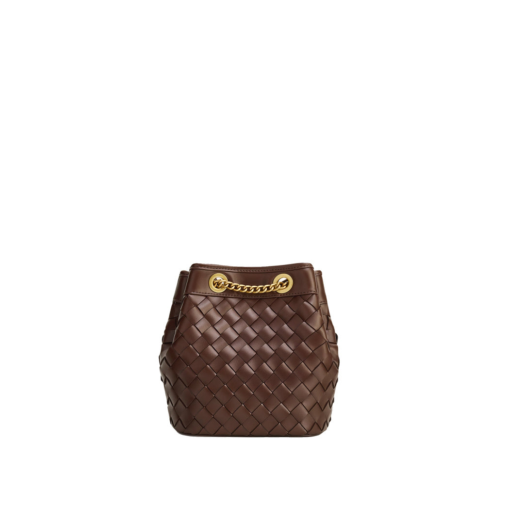 JW PEI Yara Hand-Woven Bucket Bag - Dark Brown