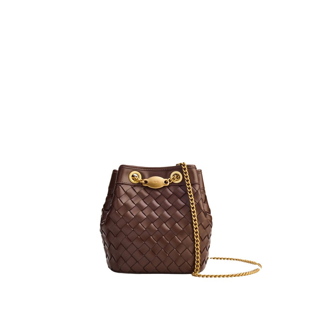JW PEI Yara Hand-Woven Bucket Bag - Dark Brown