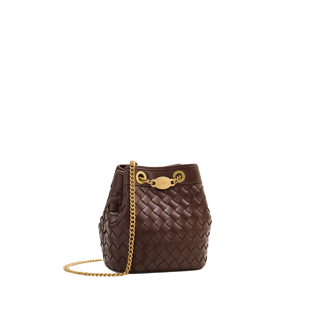 JW PEI Yara Hand-Woven Bucket Bag - Dark Brown