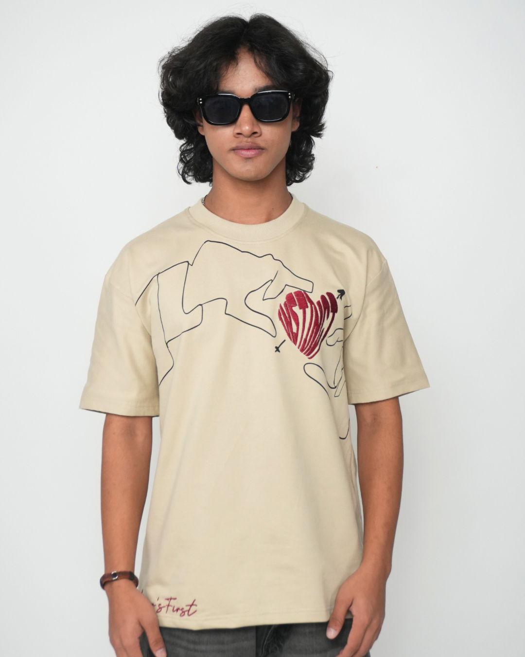 Lover's First - Oversized T-shirt (Sand)