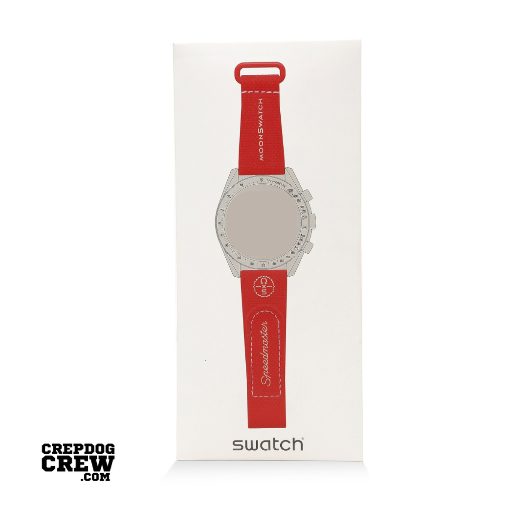 Swatch x Omega Bioceramic Moonswatch Red White Straps