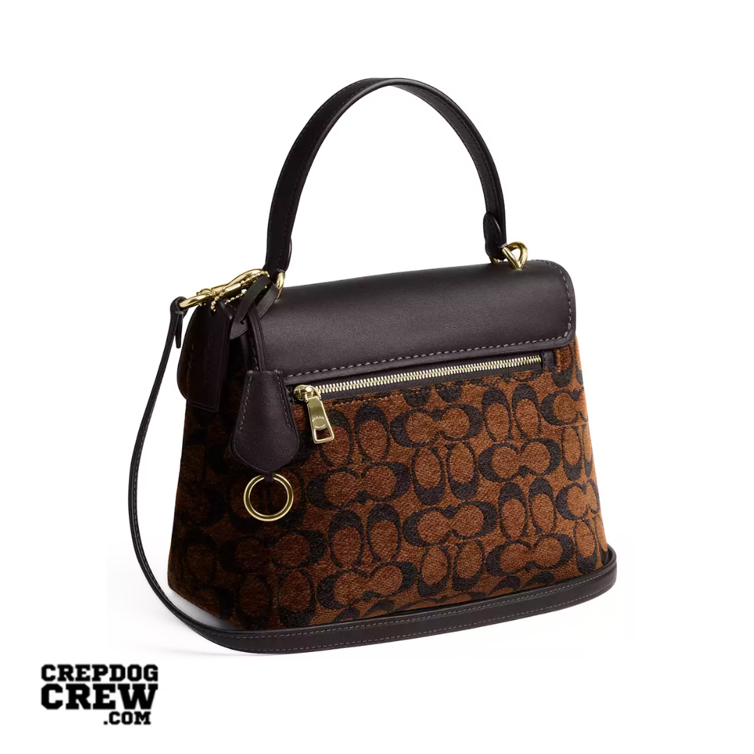 COACH Emory Top Handle Bag In Signature Chenille Gold Truffle