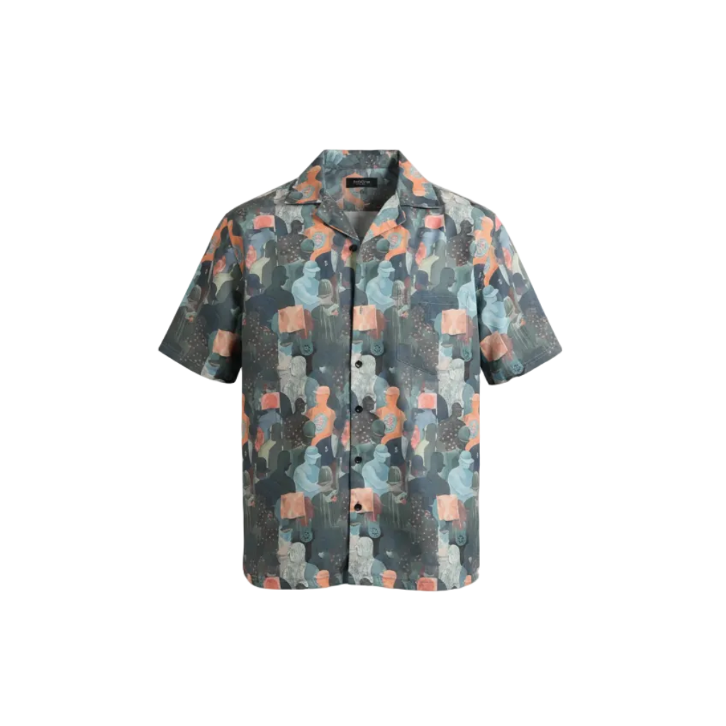 URBAN MIRAGE CUBAN COLLAR SHIRT