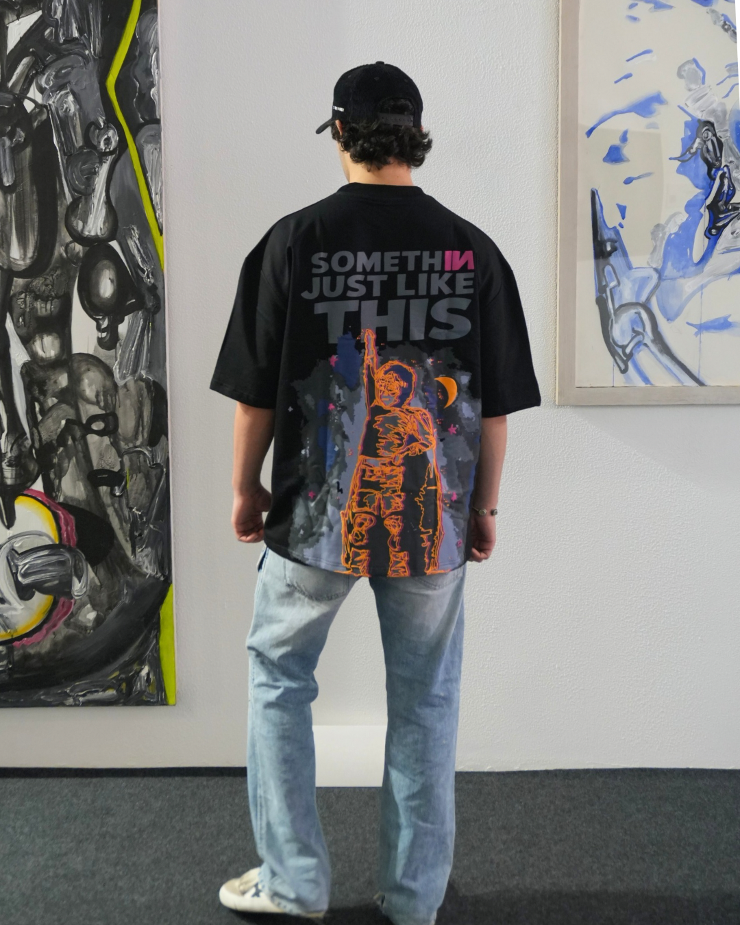 Just Like This Oversized T-Shirt -(Black)