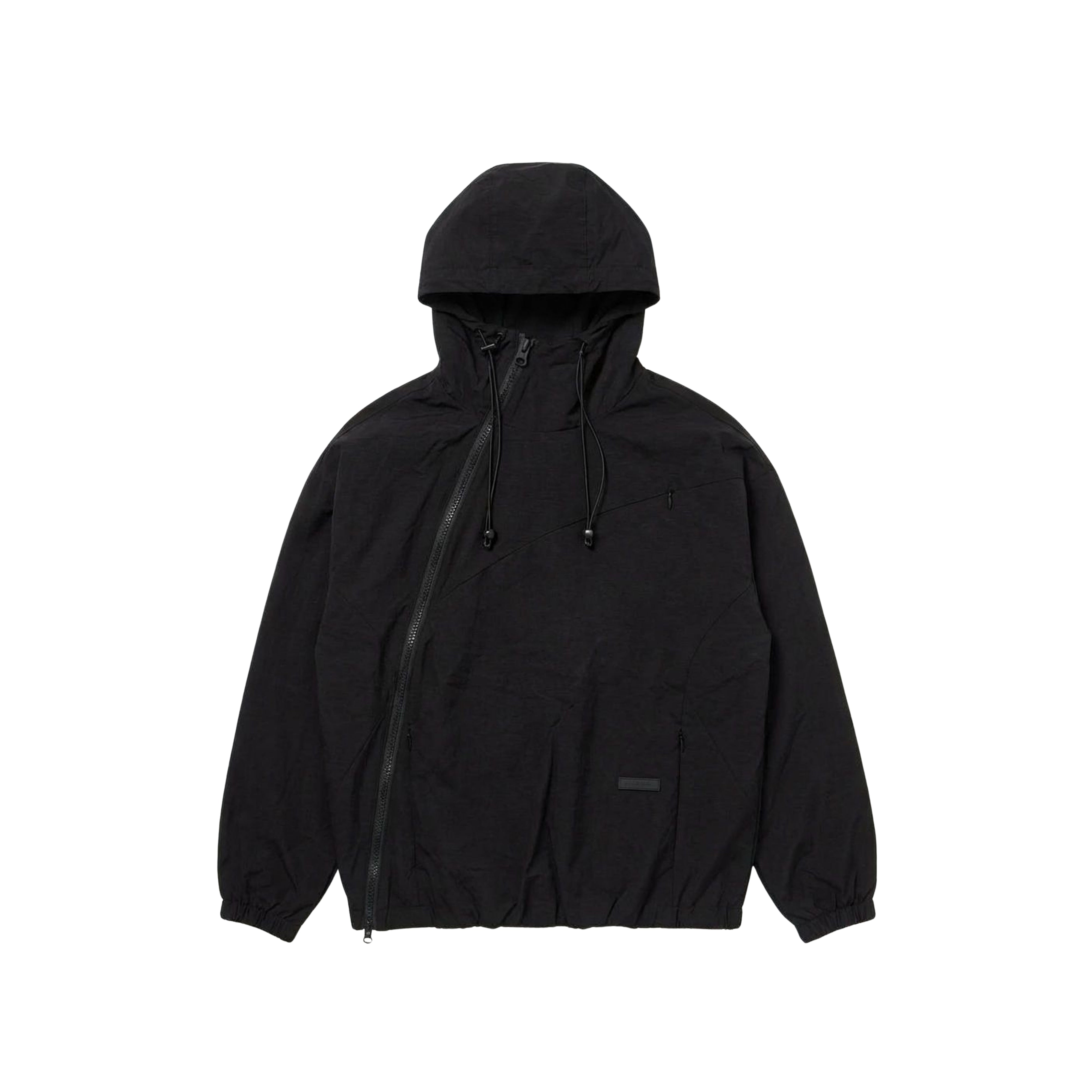 ASYMMETRIC SHELL JACKET- BLACK