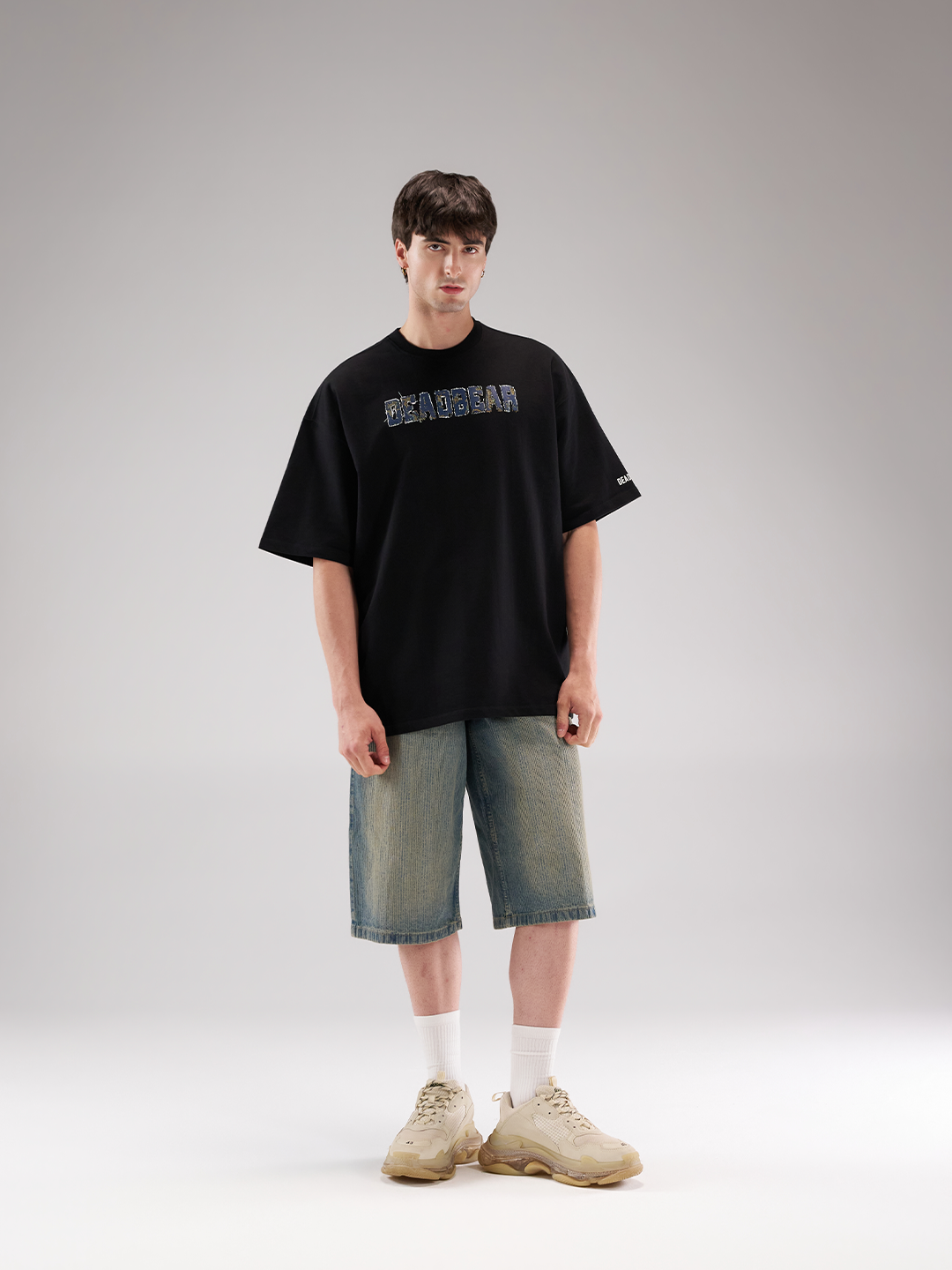 Fake Denim Tee Black