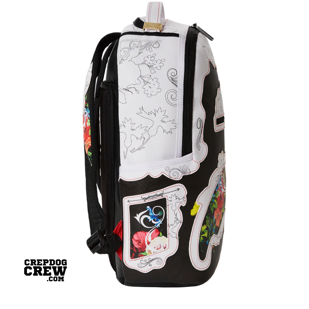 SPRAYGROUND THE FLORAL CUT DLX BACKPACK WHITE BLACK