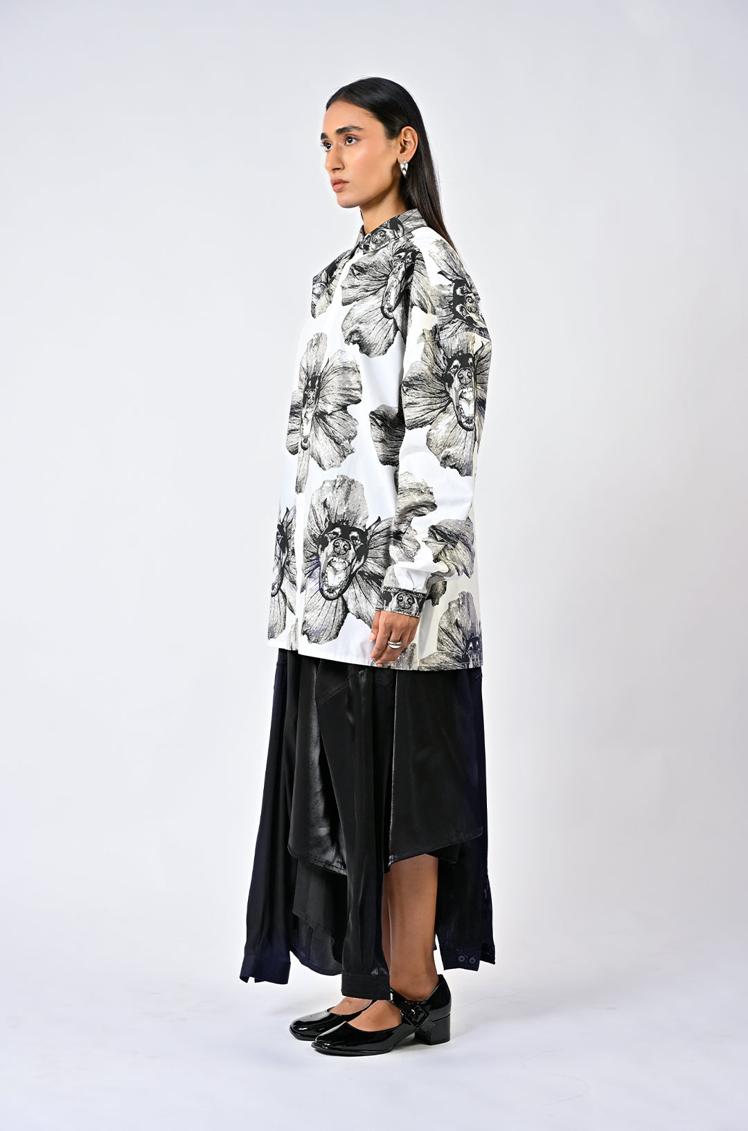 Canine printed cotton shirt - White