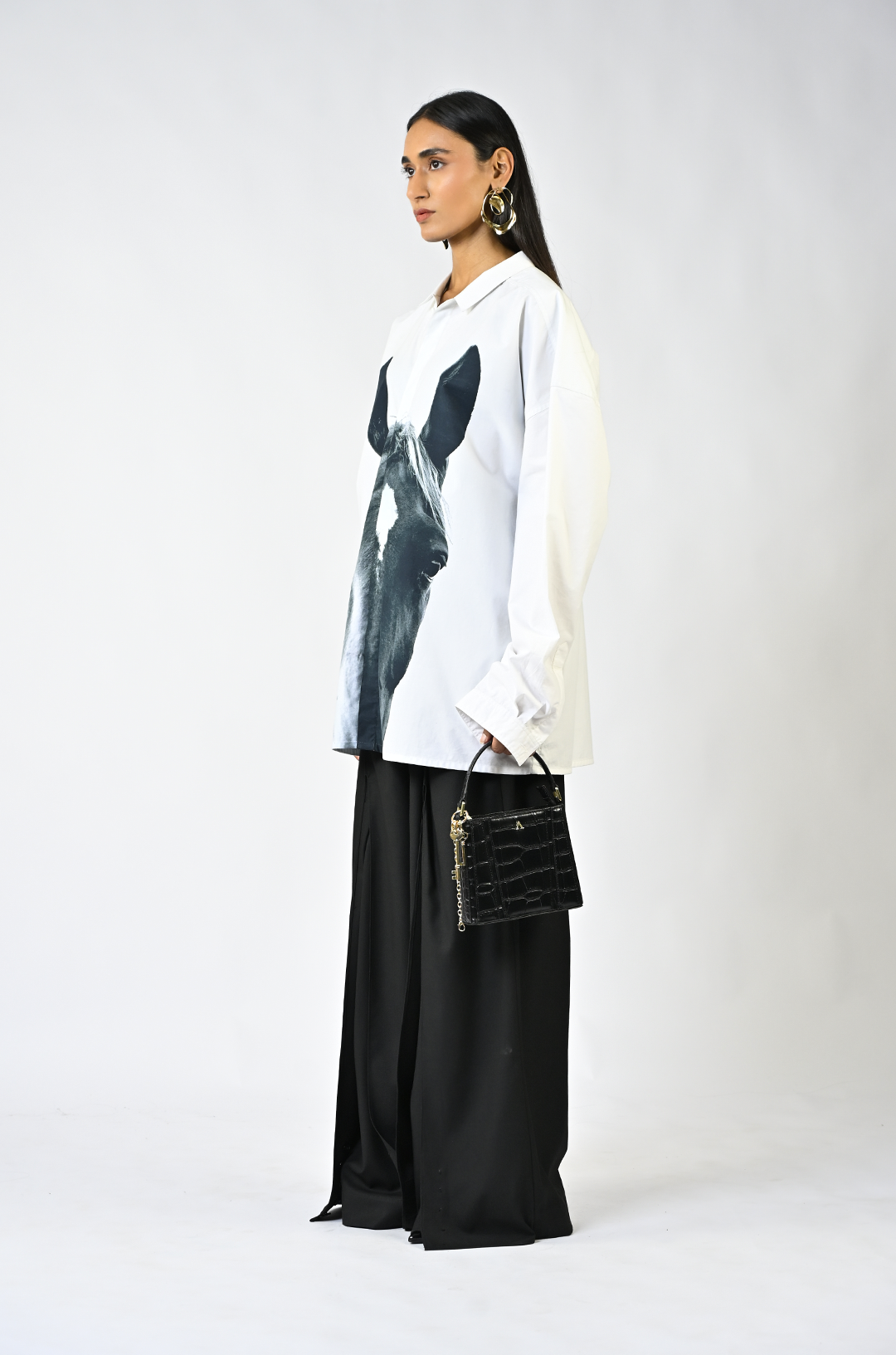 Horse printed cotton shirt