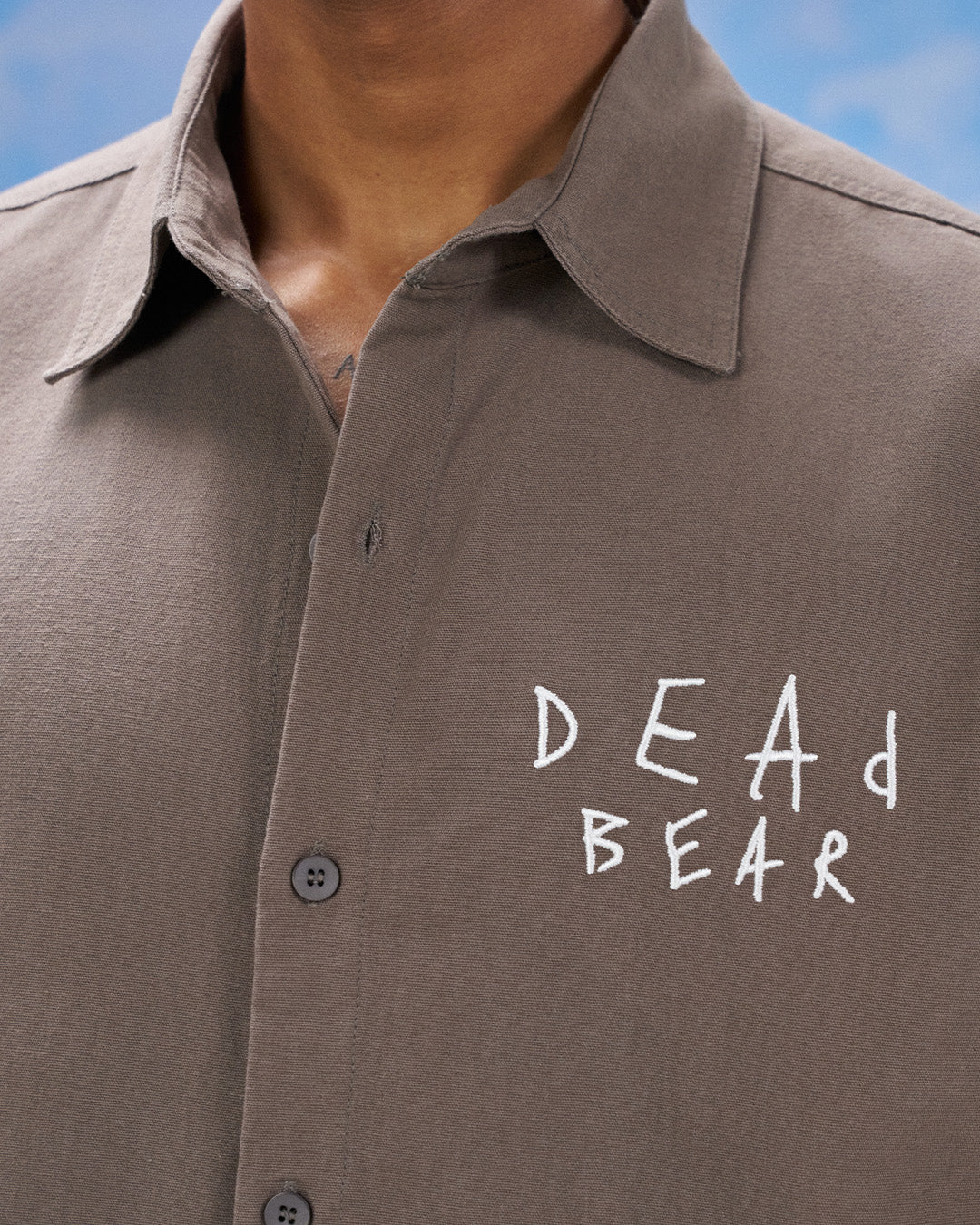 Scribbled Logo Shirt Taupe