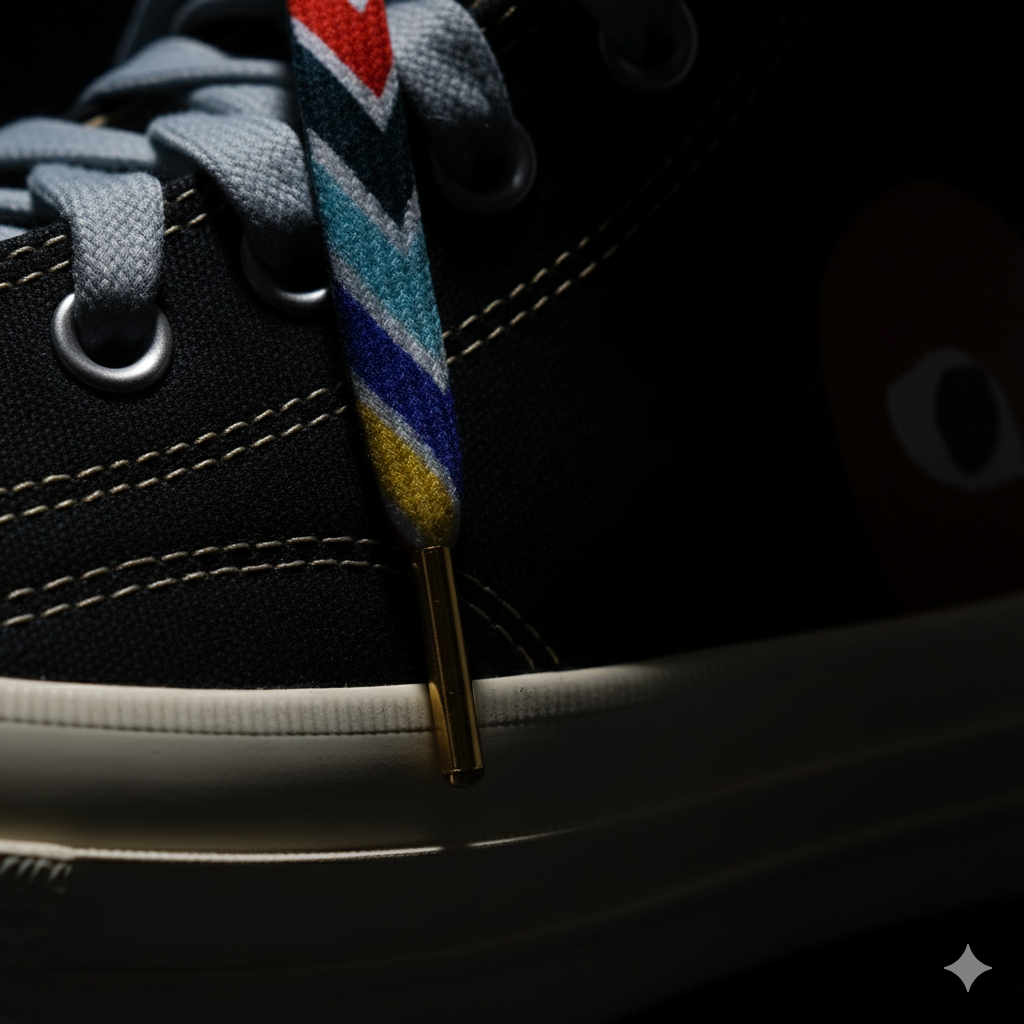 Reggae Vibes Zigzag Gradient Shoelaces | Red - Yellow - Blue - Black | Premium Gradient Flat Sneaker Laces by KNOTTY