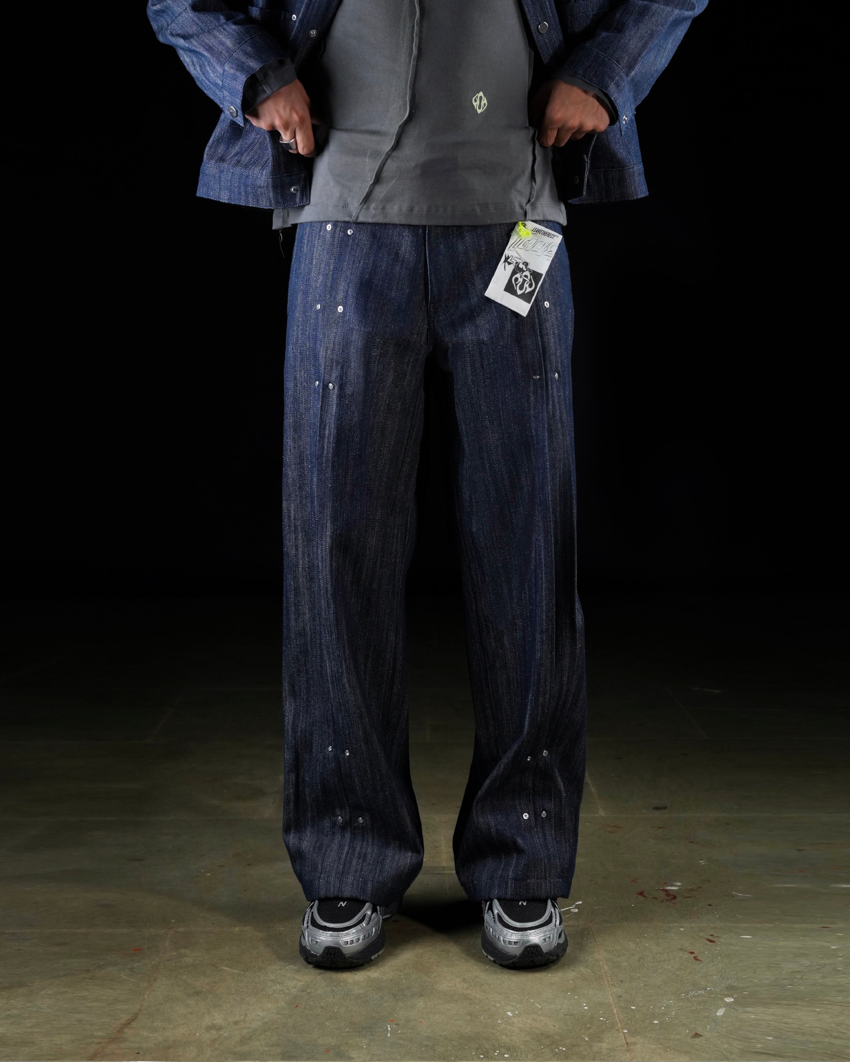 Pleated Slub Jeans- Indigo - MTM