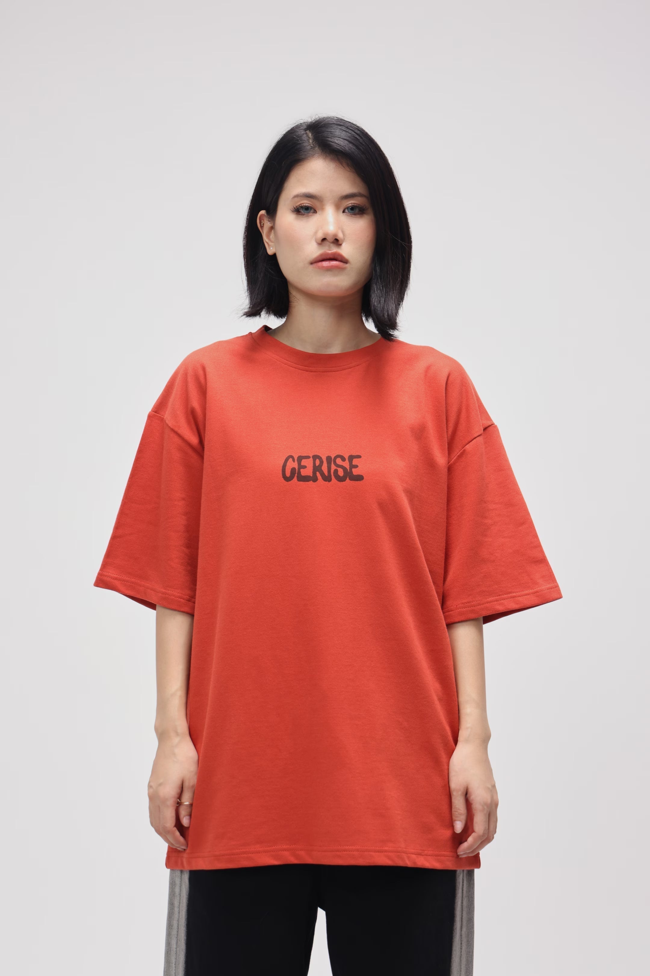 CERISE BURNT ORANGE I WAS BLIND OVERSIZED TEE
