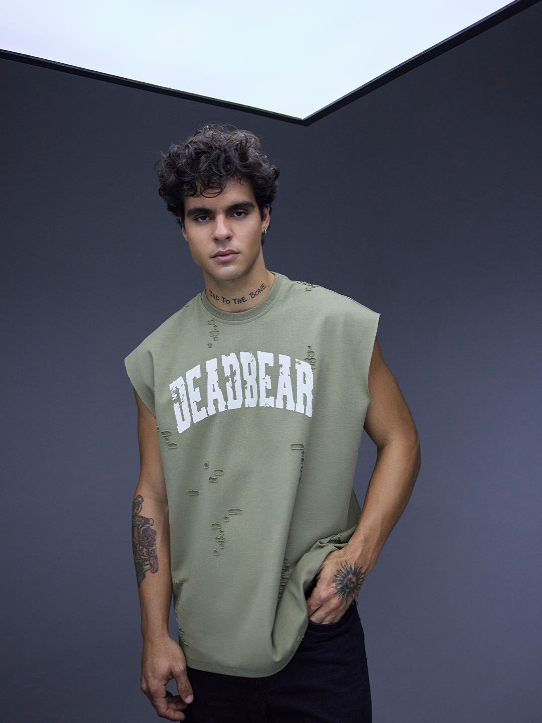 Distressed Olive Tank