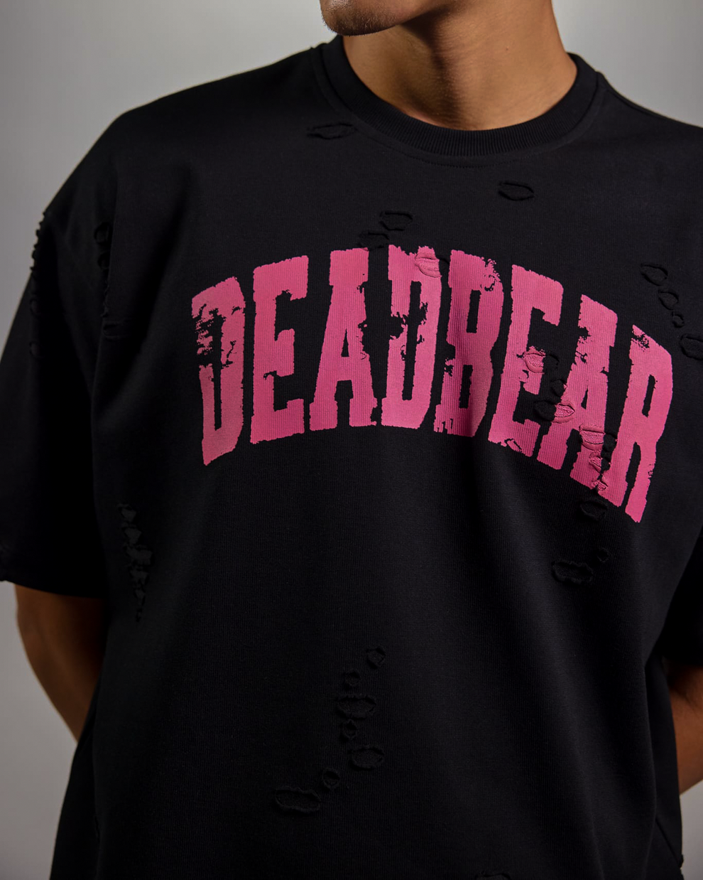 Distressed Black Tee