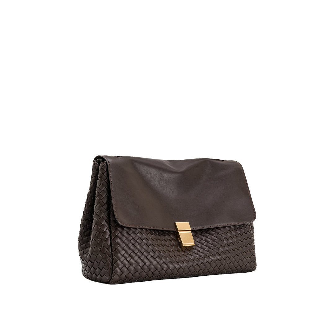JW PEI Hilary Woven Shoulder Bag - Dark Brown