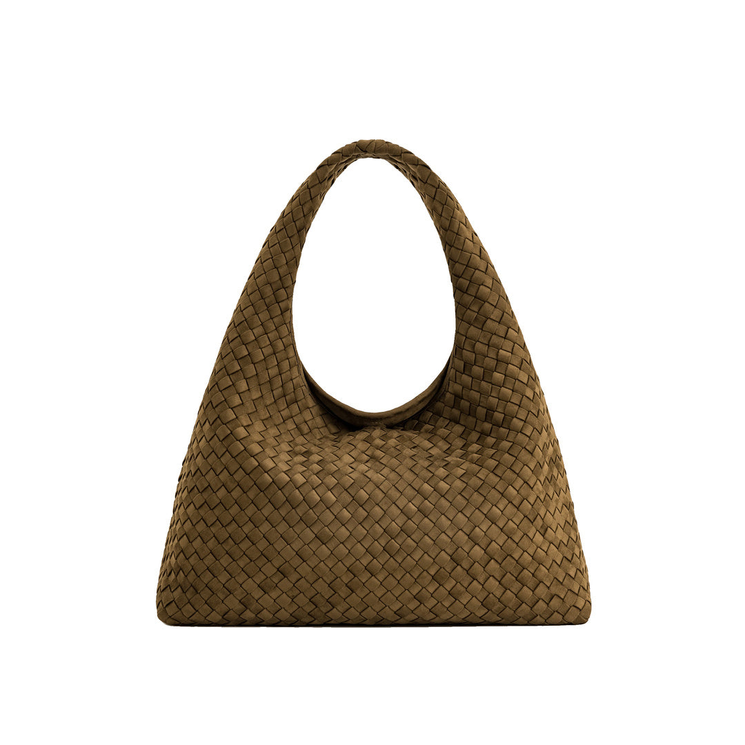 JW PEI Laura Faux Suede Woven Shoulder Bag - Olive Green