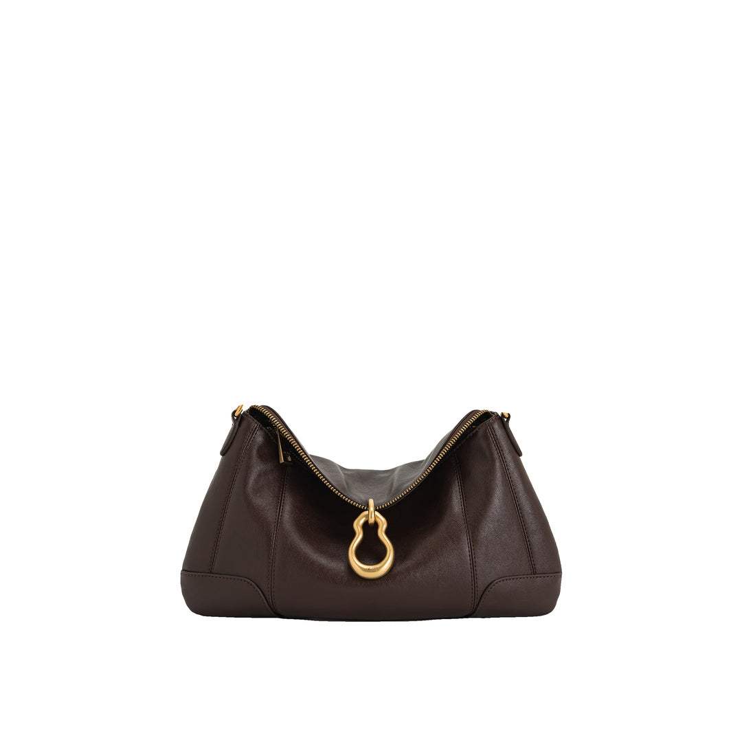JW PEI Jayla Metal Pendant Embellished Shoulder Bag - Dark Brown