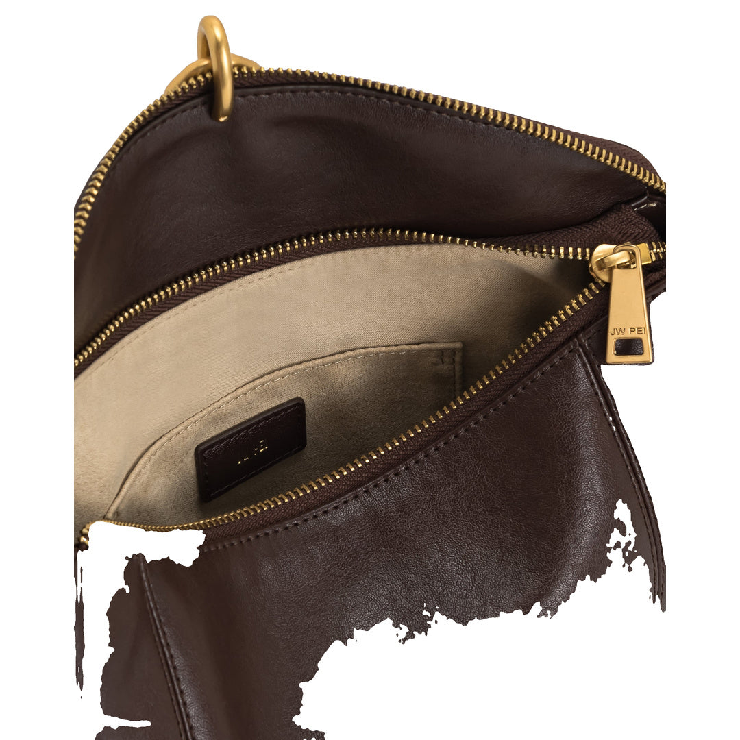 JW PEI Jayla Metal Pendant Embellished Shoulder Bag - Dark Brown