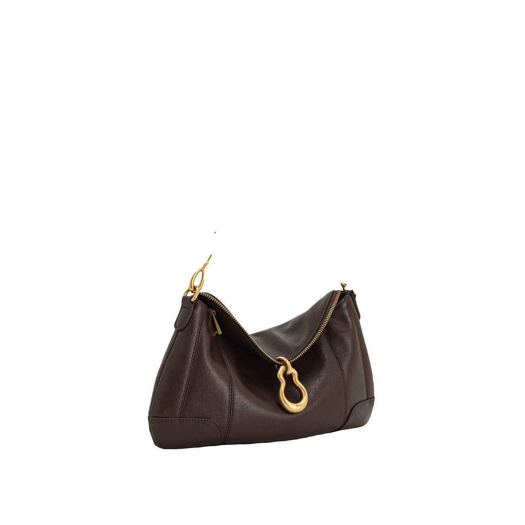 JW PEI Jayla Metal Pendant Embellished Shoulder Bag - Dark Brown