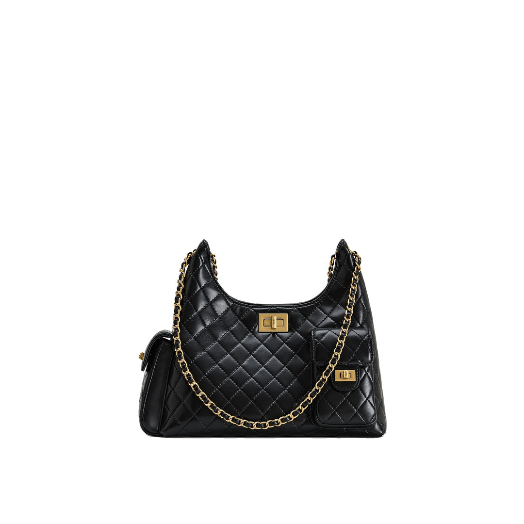 JW PEI Vivian Quilted Chain Shoulder Bag - Black