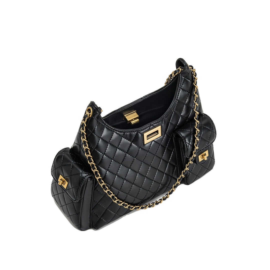 JW PEI Vivian Quilted Chain Shoulder Bag - Black