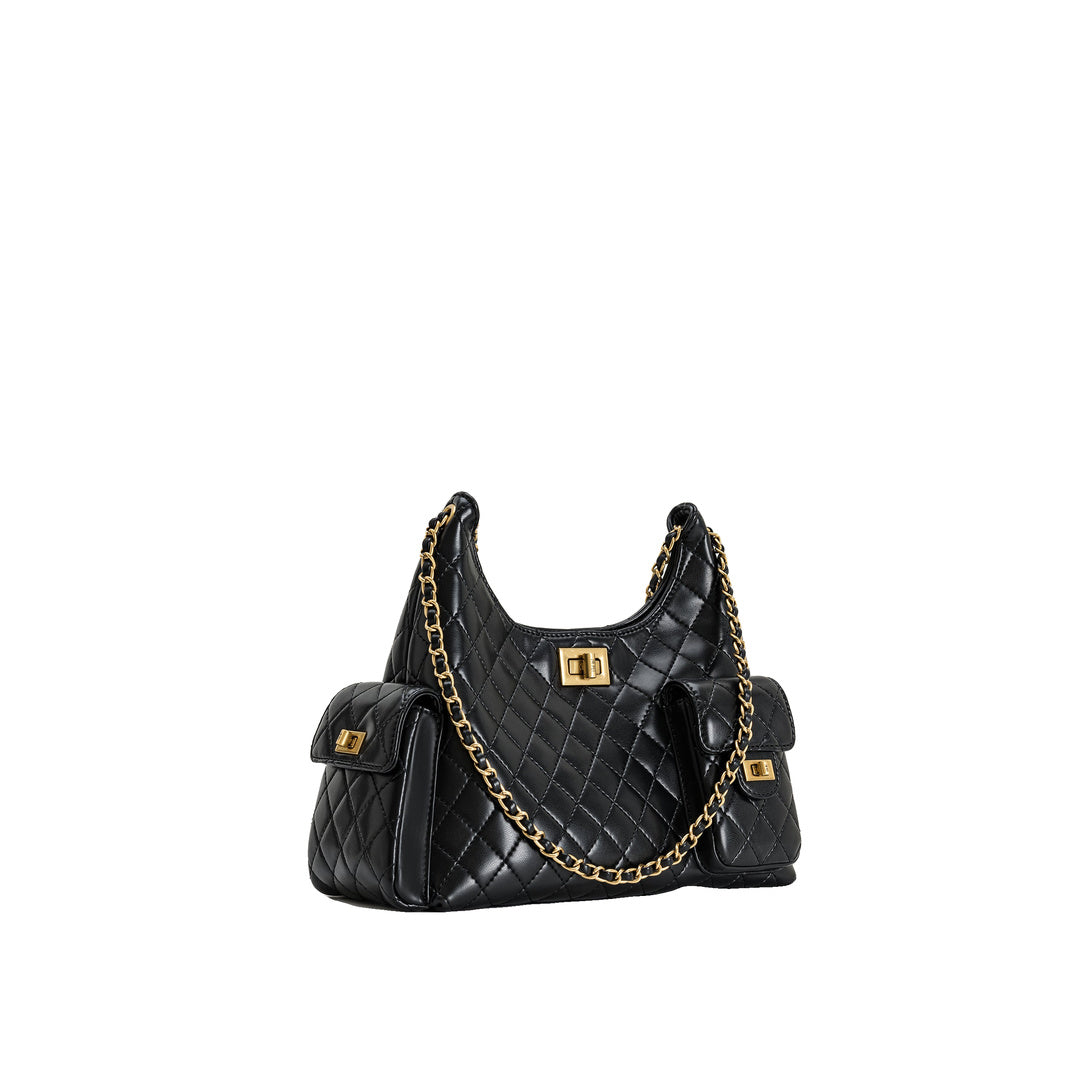 JW PEI Vivian Quilted Chain Shoulder Bag - Black