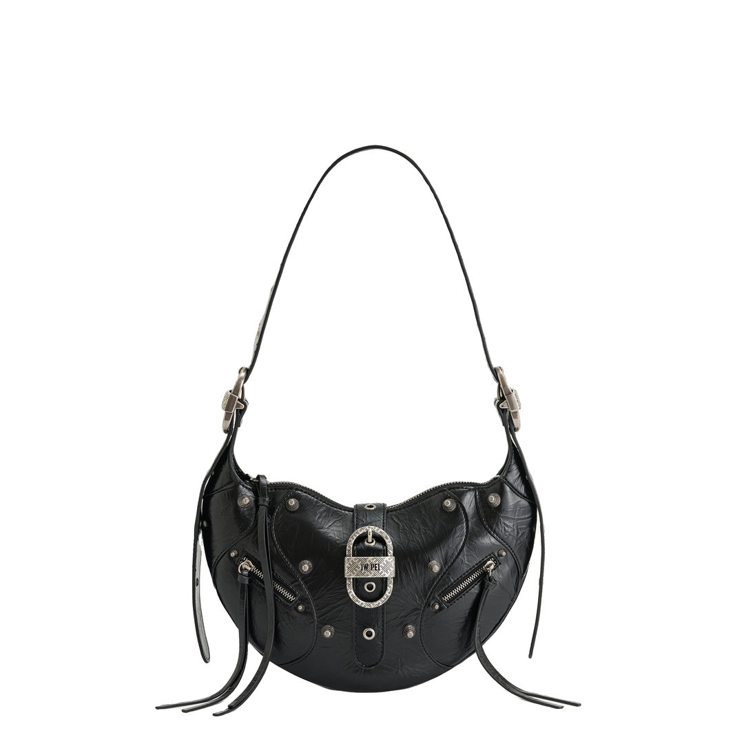 JW PEI Tessa Crushed Shoulder Bag - Black