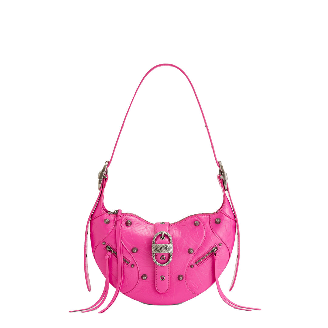 JW PEI Tessa Crushed Shoulder Bag - Bright Pink