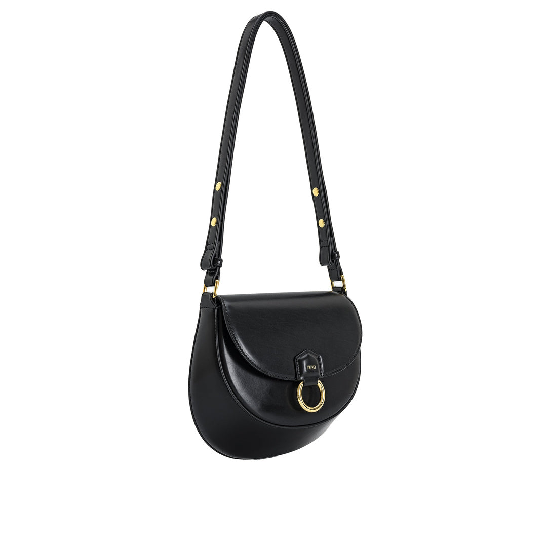 JW PEI Diana Ring Flap Saddle Bag - Black