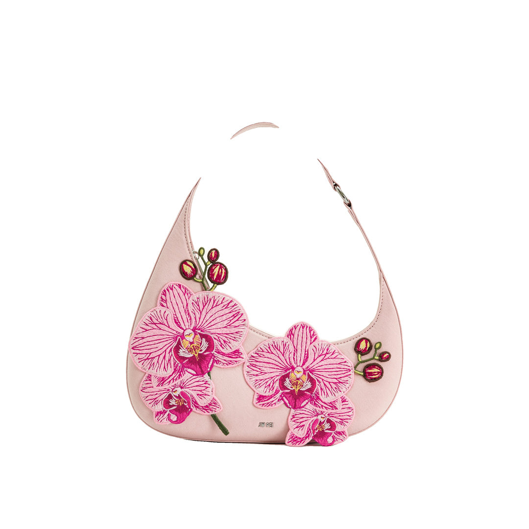 JW PEI Harlee Orchid Embroidered Shoulder Bag - Pink