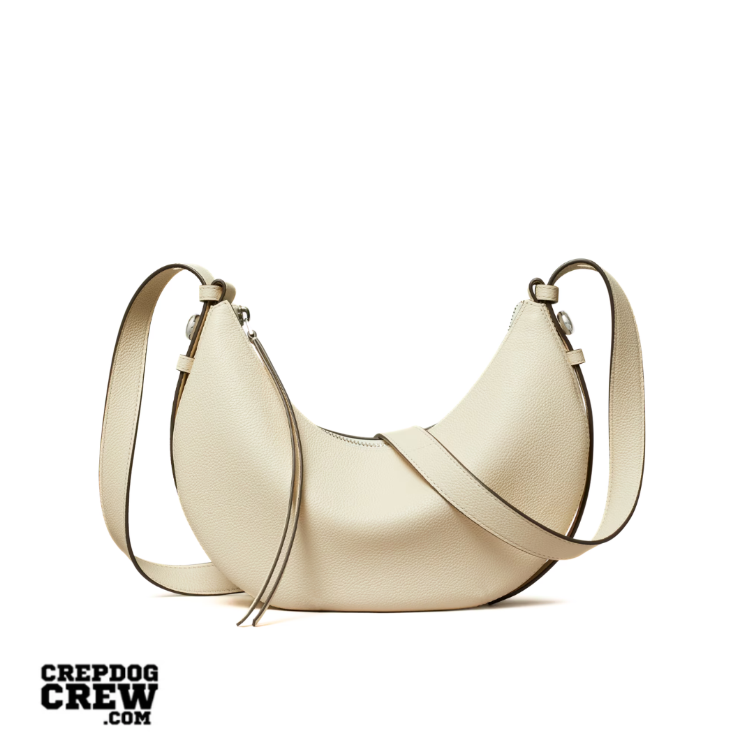 TORY BURCH ROMY HALF MOON BAG light cream
