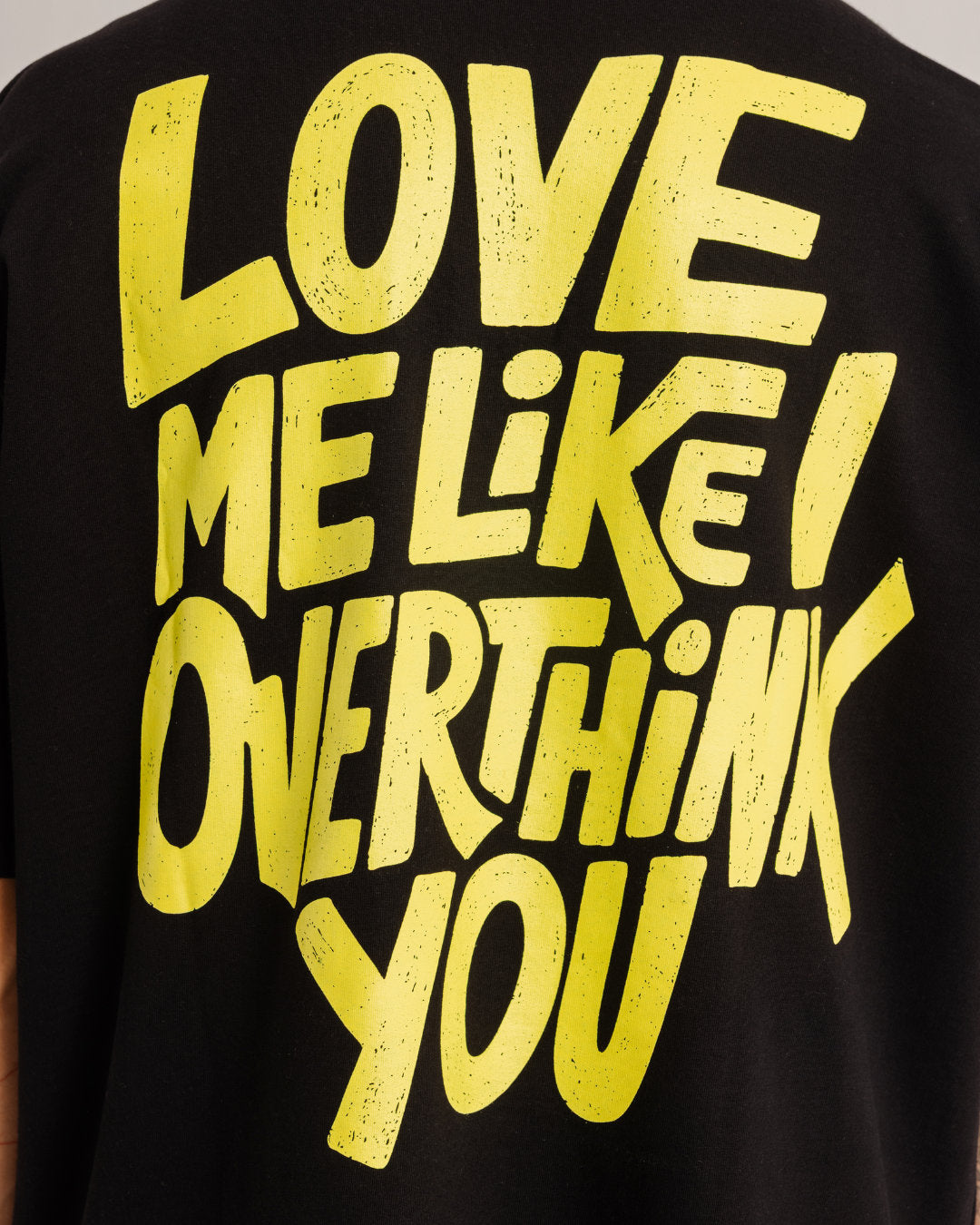 The Overthinker - Black - Evrhood oversized typographic t-shirt