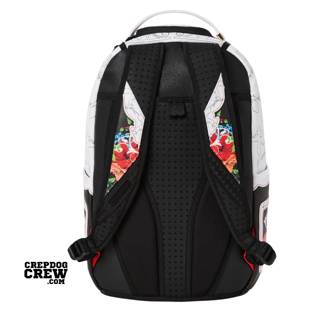 SPRAYGROUND THE FLORAL CUT DLX BACKPACK WHITE BLACK