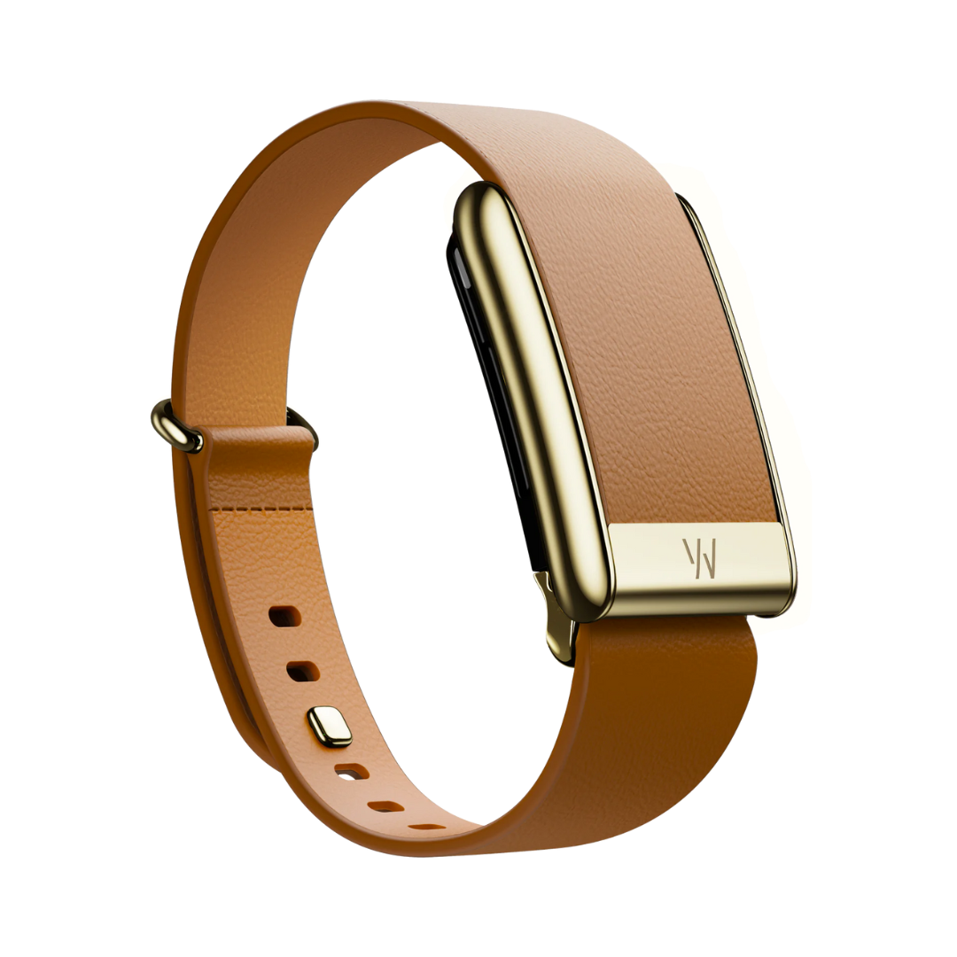 #ADDITIONAL BAND_LEATHERLUXE TAPERED CAMEL WITH GOLD