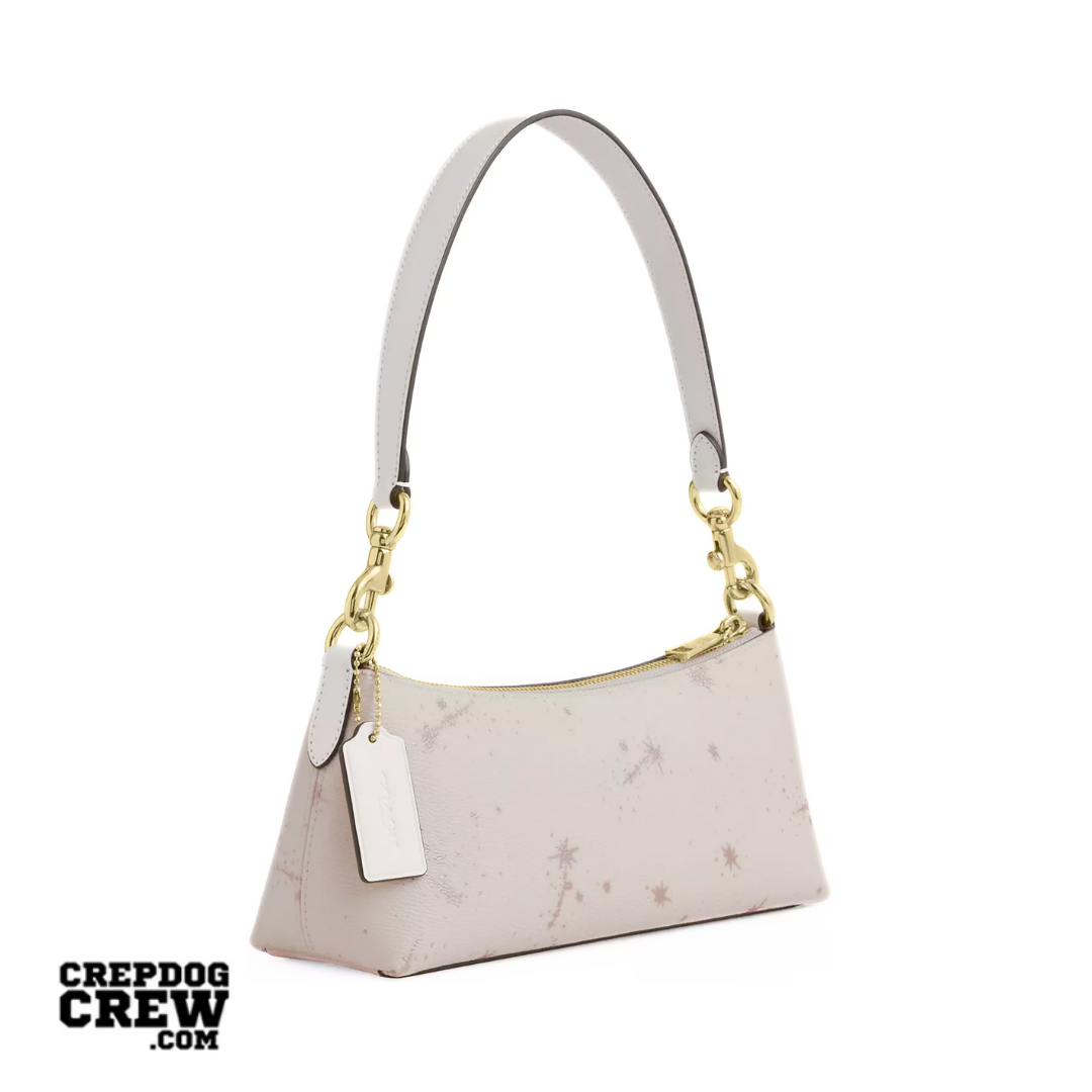 Coach Charlotte Shoulder Bag With Star Print novelty leather Gold Chalk Multi
