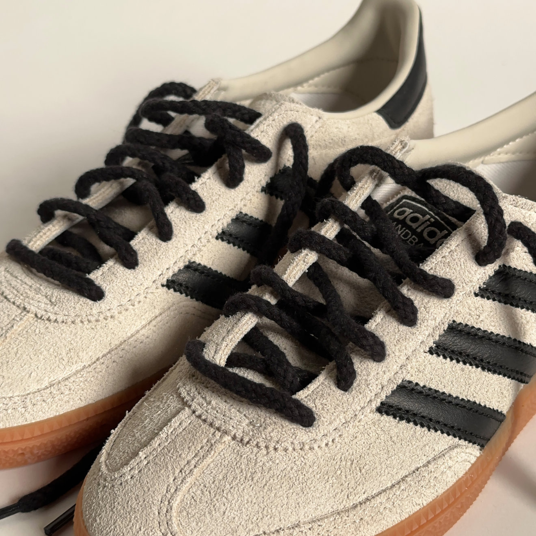 Black Braided Rope Slim Sneaker Laces | Premium Slimcord Shoelaces by KNOTTY