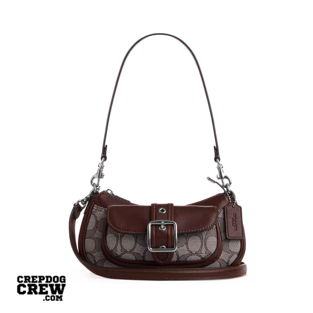 Coach Ashton Mini Shoulder Bag In Signature Jacquard Silver Oak Maple