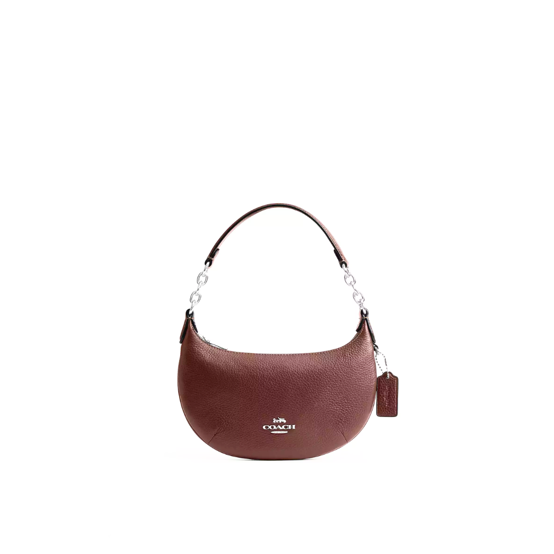 COACH Mini Payton Bag pebbled leather Silver Maple